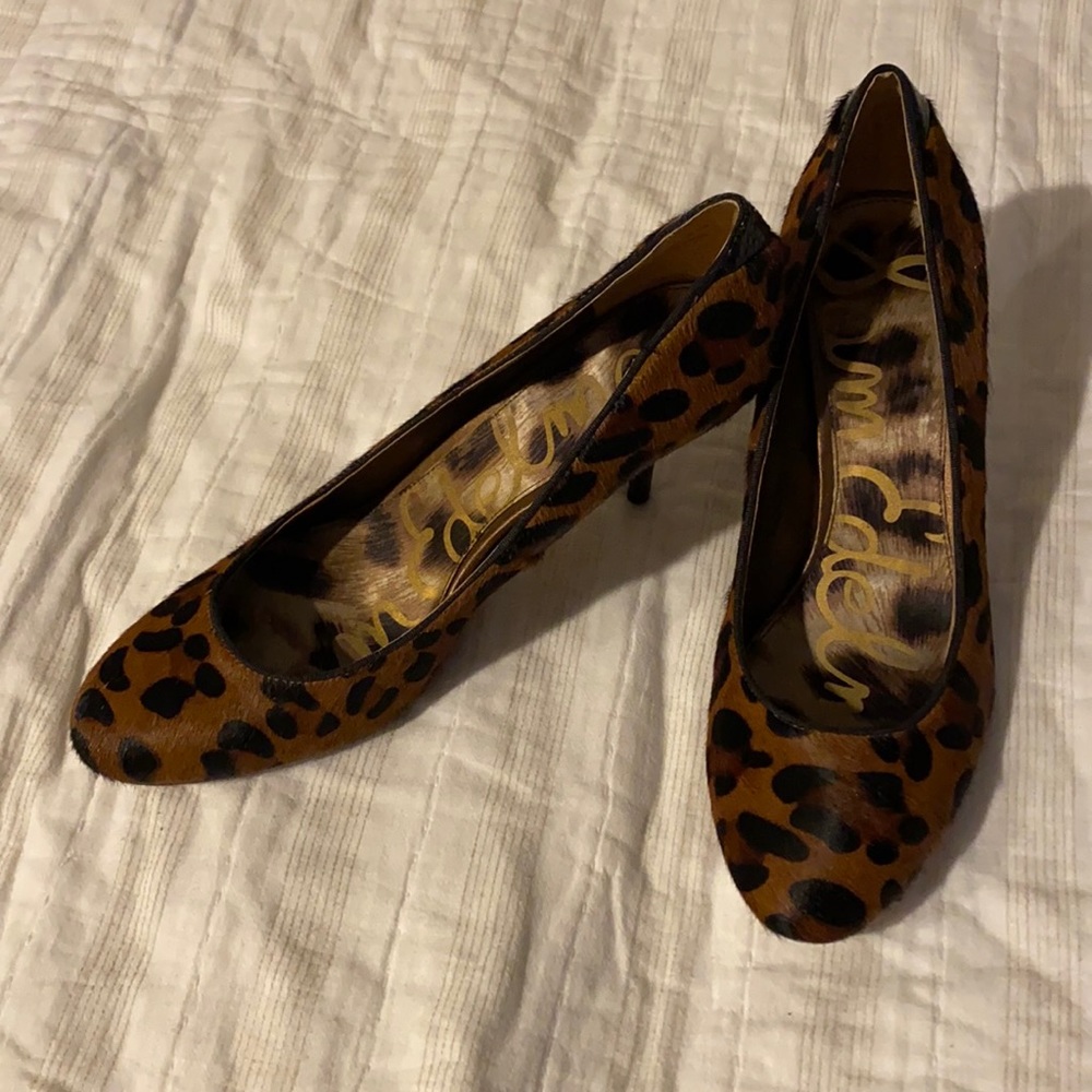Fun Sam Edelman leopard print heels sz 7.5